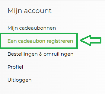 Hoe kan ik een nieuwe cadeaubon toevoegen aan mijn account?