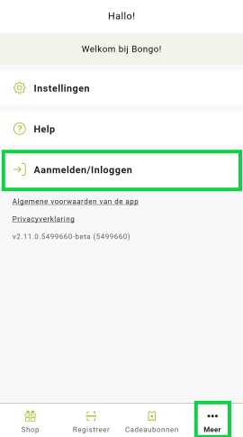 Hoe maak ik een account aan via de app?